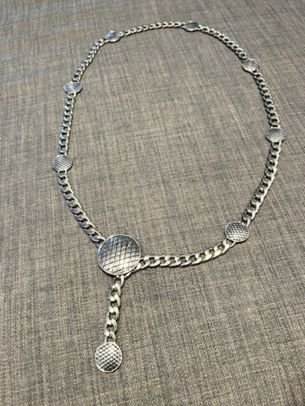 Women Silver Tone Chunky Belt